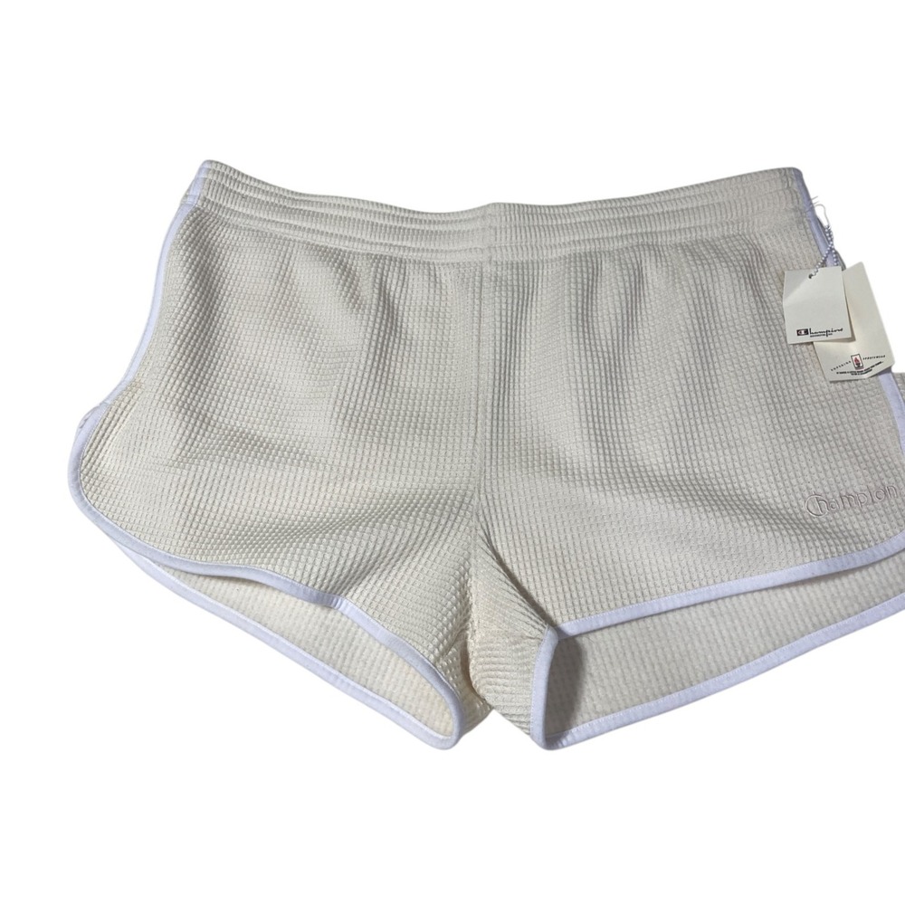 NWT Champion‎ Retro Thermal Mesh Gym Shorts Size XL Cream White Trim Outdoor